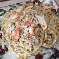 Grilled Shrimp and Chicken Pasta image