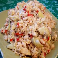 Vegetarian Lemon Rice With Artichokes and Chickpeas_image