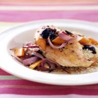 Roasted Chicken Breasts with Carrots and Onions image