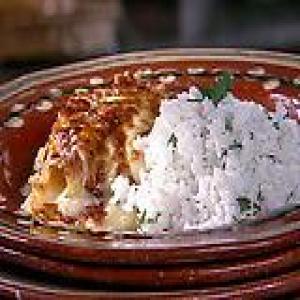 Chicken Enchiladas with Green Sauce and Long-Grain Rice_image
