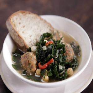 Spanish Meatballs with Beans and Greens image
