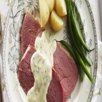 Slow-cooker corned beef with horseradish sauce_image