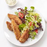 Crispy Chicken Strips With Salad image