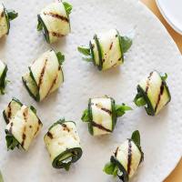 Grilled Zucchini Rolls with Herbs and Cheese image