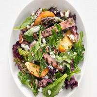 Grilled Ham Salad with Peaches and Goat Cheese image