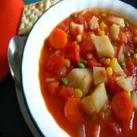 Almost Vegetarian Vegetable Soup image