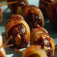 Bacon-Wrapped Dates Stuffed with Cream Cheese and Almonds image