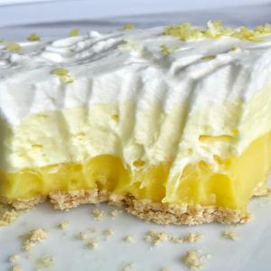 {no bake} Triple Layer Lemon Pudding Pie_image