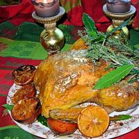 Gilded Saffron and Butter Basted Roast Turkey With Herb Garland image