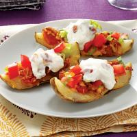Grilled Potato Skins with Creamy Topping image