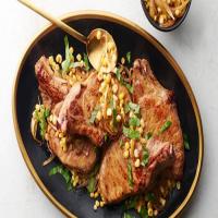 Whiskey Butter Pork Chops with Corn_image