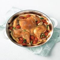 Spatchcocked Chicken with Tomatoes image