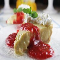 Breezy Key Lime Pie with Strawberry Rhubarb Glaze image