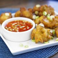 Crab & corn cakes with chilli dipping sauce image