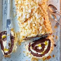 Passion fruit, chocolate & coconut roulade image