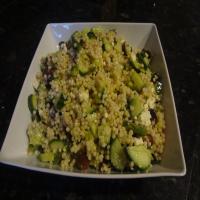 Israeli Couscous Salad With Asparagus, Cucumber and Olives image