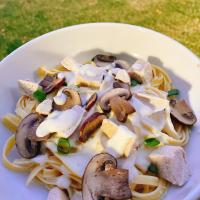 Fettuccine Alfredo with Mushrooms and Chicken_image