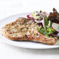 Tapenade Pork Chops with Green Salad_image