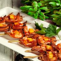 Shrimp, Pineapple and Bacon Skewers Recipe_image