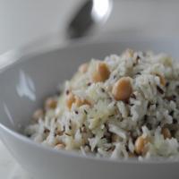 Basmati Rice with Flax Seeds and Garbanzo Beans image