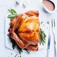 Salted Roast Turkey with Herbs and Shallot-Dijon Gravy_image