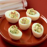 Deviled Eggs with Creamy Sweet Pepper and Ham image