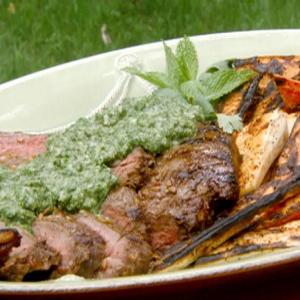 Grilled Flank Steak with Mint-Cilantro Mojo and Grilled Carrots and Parsnips_image