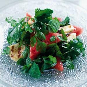 Watermelon & herb salad with grilled halloumi_image