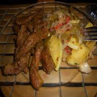 Sauteed Beef Liver With Onions & Peppers_image