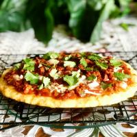 Keto Fathead Pizza with Chorizo and Salsa image