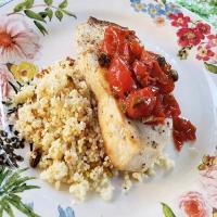Swordfish with Tomatoes, Capers and Mint image
