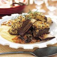 Morel-Crusted Ribs with Polenta image