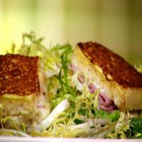Croque Monsieur Style Monte Cristo Croutons with Frisee Salad and Shallot Vinaigrette image