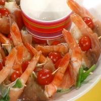 Jumbo Shrimp Wrapped with Arugula and Prosciutto image