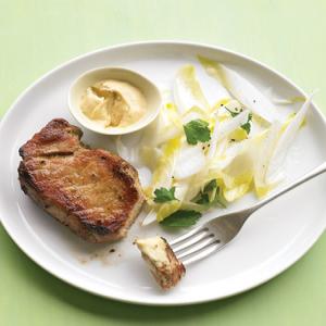 Pork Chops with Endive Salad and Caraway Mustard image