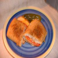 Crusty Garlic Grilled Cheese and Tomato Sandwich image
