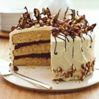 Almond Praline Cake with Mascarpone Frosting and Chocolate Bark_image