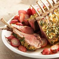 Herb-Crusted Rack of Lamb with Roasted Radishes & Orange Vinaigrette Recipe - (4.6/5) image