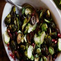 Roasted Brussels Sprouts with Chestnuts, Pomegranate, and Cider Reduction image