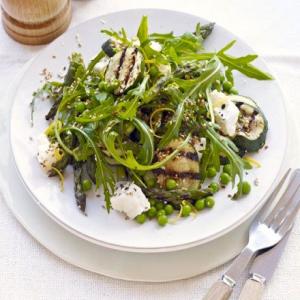 Asparagus & courgette salad with feta & sesame seeds image