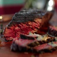 Grilled Hanger Steak with Brandied Green Peppercorn Sauce_image