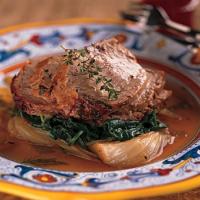 Veal Roasted with Shallots, Fennel and Vin Santo image