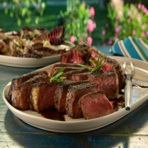 Bistecca alla Florentine with Balsamic-Rosemary Steak Sauce and Grilled Treviso with Gorgonzola_image