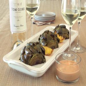 Roasted Artichoke with Fresh Tarragon and Dijon Vinaigrette_image