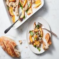 Roasted Chicken Thighs With Peaches, Basil and Ginger image