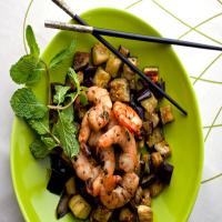 Grilled Shrimp and Eggplant With Fish Sauce and Mint image