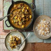 Beef, potato & banana curry with cashew rice image