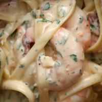 Garlic Shrimp Bacon Alfredo Recipe by Tasty_image