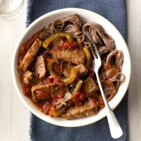 Slow-Cooked Pepper Steak image