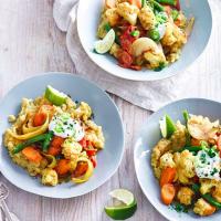 Sweet potato dhal with curried vegetables image